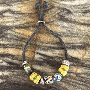 Jes MaHarry silver and trade bead sample bracelet. New in box from Sundance